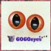 1 Pair  Hand Painted Brushed Red Gold Safety Eyes Plastic Eyes